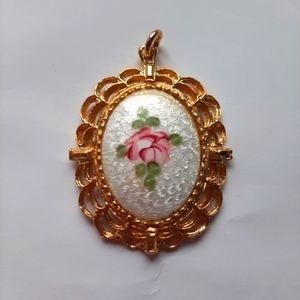 Antique Gilt Gold Floral Pendant